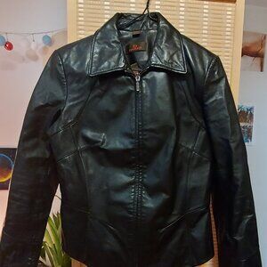 Danier black leather jacket, size small